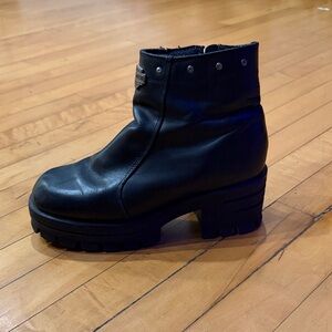 Vintage Harley Davidson Black Leather Ankle Boots